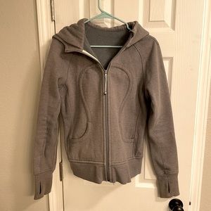 Gray sparkly Lulu Lemon jacket.